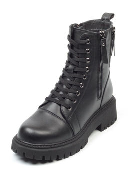 01-5275-1 BLACK Ботинки демисезонные женские (натуральная и искусственная кожа, байка) - Фабричный китай фото 5