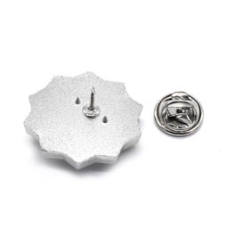 Брошь значок "Урал" с родонитом 25*25мм