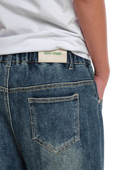 Джинсы свободного кроя на резинке 33-6900 синий - Mini maxi фото 11