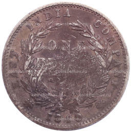1 рупия 1840 года Британская Индия (Колониальный надчекан)