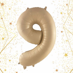 Шар фольгированный 32/81см "Цифра "9" (шампань)
