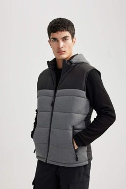 Пуховик приталенного кроя с капюшоном - Defacto фото 4