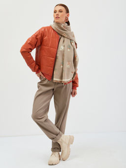 Большой, мягкий, теплый двусторонний палантин с принтом. - Tantino фото 3