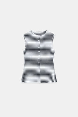 TOP CHALECO BOTONES / rayas - Zara фото 7