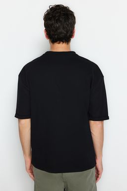 TRENDYOL MAN Siyah Oversize/Genis Kesim K?sa Kol Cepli Etiket Detayl? T-Shirt TMNSS23TS00077 - Trendyolmilla фото 22