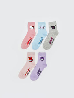Hello Kitty Desenli K?z ?ocuk Soket ?orap 5li