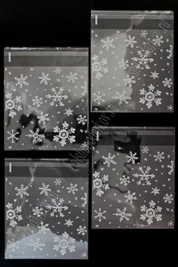 Пакеты фасовочные с рисунком Новогодний 14*14 см +3 см (100 шт) SF-7707, №1