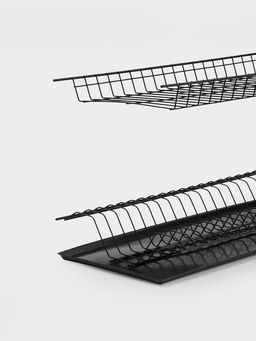 Сушилка для посуды с поддоном для шкафа 60 см, 56.5×25.6 см, чёрная