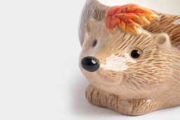 Конфетница, 21х15 см, керамика, коричневая, Еж с листом, Autumn forest - Anna lafarg фото 2