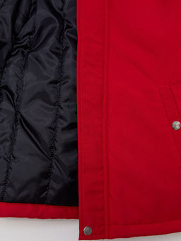 Kap??onlu Bask?l? Erkek ?ocuk Mont - Waikiki фото 3