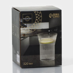 Стакан Magistro «Грани», 320 мл, 8.5×11 см, боросиликатное стекло, прозрачный