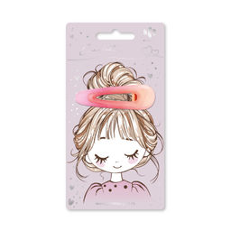 Заколка для волос зажим, арт. 71794 / 10 РОЗОВЫЙ ГРАДИЕНТ (в наборе: 1шт., 6,7 см, черный металл, полиметилметакрилат, цвет: розовый, подложка из мелованного картона + ПЭТ-пакет с европодвесом)