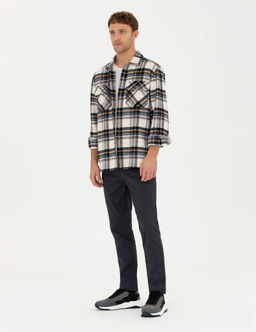 Lacivert Slim Fit Kanvas Pantolon