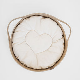 Корзина-лежанка для животных из джута d-40см с ушками - Уютности фото 10