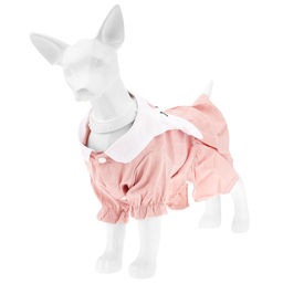 Пэт тойс (Pet toys) Одежда для собаки Платье Зайка с принтом, с вышивкой, на кнопках р-р XS, длина спинки 21см/обхват груди 30см/обхват шеи 24см, цвет-розовый, 100% полиэстер (Китай) - Домашняя мода фото 4