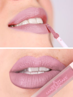 #4 Нежно-сливово-розовая водостойкая жидкая помада для губ - MILAN - Make u make фото 3