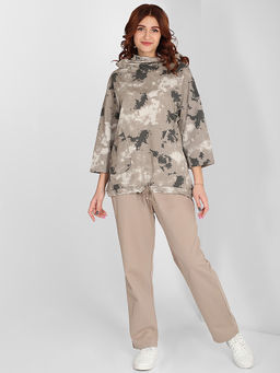 Женский спортивный прогулочный костюм светло-коричневый - Almond фото 4