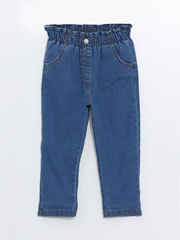 Beli Lastikli Basic K?z Bebek Jean Pantolon