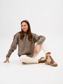 Ботинки EDART 305.927 ka. Вакса пудра+серо коричневая замша/байка - Ed'art фото 20