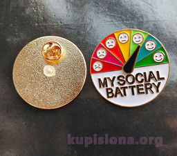 Брошь-значок My social battery - Купи слона фото 2
