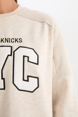 DeFactoFit Толстовка из плотной ткани большого размера с круглым вырезом NBA New York Knicks  фото 12