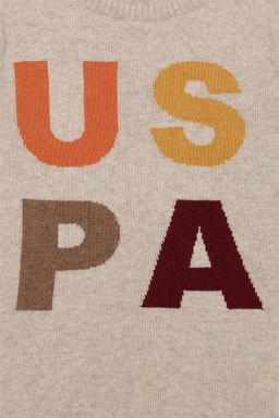 Меланжевый трикотажный свитер с круглым вырезом для мальчика Неожиданная скидка в корзине - U.s. polo assn фото 3