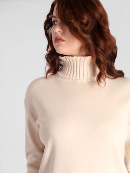 Вязаное платье женское теплое зимнее - Almond фото 5