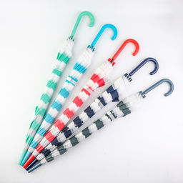 Зонт - трость полуавтоматический «Полосы», 8 спиц, R=45/55 см, d=90 см, МИКС