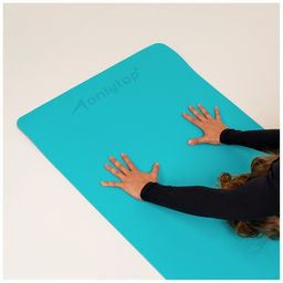 Коврик для фитнеса и йоги ONLYTOP, нескользящий, 183×61×0.6 см, цвет серый/голубой