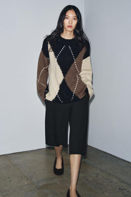 DIAMOND KNIT SWEATER - Zara фото 7