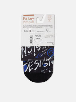 Цена за 2 пары. Носки Классические CONTE FANTASY Плотные носки с черным мыском и рисунком Art Design mix - Conte elegant фото 10