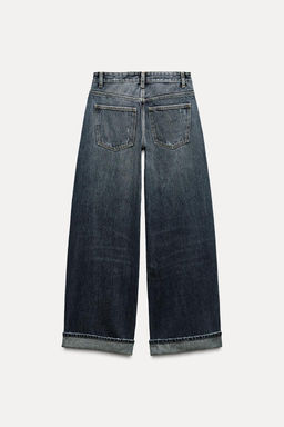 RELAXED FIT FOLD-UP LOW-RISE JEANS - Zara фото 27