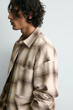 TEXTURED CHECK SHIRT - Zara фото 5