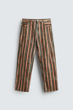 JEANS RELAXED FIT ESTAMPADO GEOM?TRICO / Verde medio - Zara фото 7