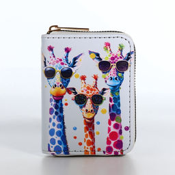 Кошелёк на молнии Жирафы, белый