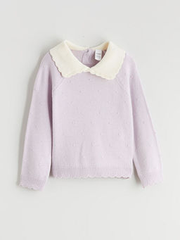 Bebe Yaka K?z ?ocuk Triko Kazak ve Pantolon 2li