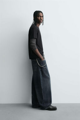 WASHED BALLOON FIT JEANS