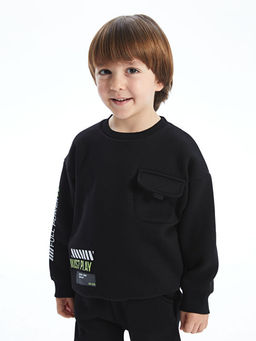 Bisiklet Yaka Erkek ?ocuk Sweatshirt ve E?ofman Alt 2li