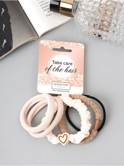 Цена за 3 шт. Резинка для волос QF «Жанет», набор 5 шт., нежность, 5 см