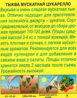 Тыква мускатная Цукарелло 1г (Аэлита)