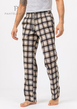 Мужские брюки PDB-164 Клетка бежевая/черная - Pantelemone фото 2