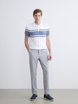 Polo Yaka K?sa Kollu ?izgili Erkek Triko Kazak