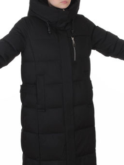 8321 BLACK Пальто зимнее женское (200 гр. холлофайбер)