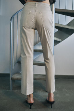 JEANS ZW COLLECTION BOOTCUT CROPPED FLARE TIRO MEDIO / Crudo / Vigor? - Zara фото 3
