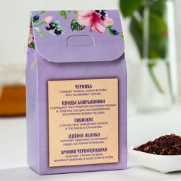 Ягодно-травяной чай Любимой маме: черника, плоды боярышника, гибискус, зелёное яблоко, арония черноплодная, 50 г - Доброе здоровье фото 6