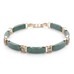 Браслет Лилу из зеленой керамики с Султанитом покрытие под золото