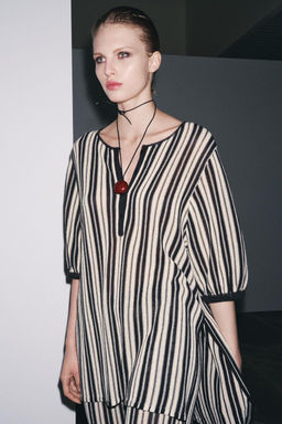 STRIPED KNIT TOP WITH LINEN - Zara фото 2