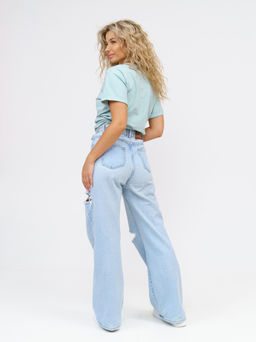 Футболка Хлопок 95%, лайкра 5% Классика аква - Ивассорти фото 9