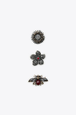 PACK OF 3 METAL BROOCHES: FLOWER AND BEE - Zara фото 3