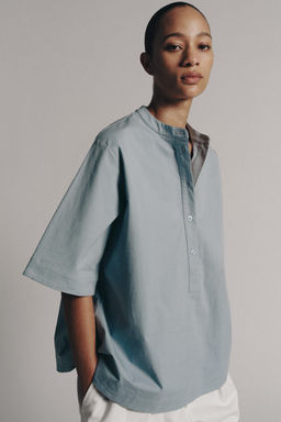 CAMISA MANGA CORTA ZW COLLECTION / Gris azul - Zara фото 2